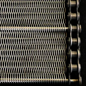 Food Grade 304/316 Stainless Steel Chain Link Spiral Wire Conveyor Mesh Belt For Food Transport Or Freezer / Drying