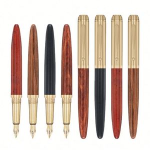 High Quality Eco-Friendly Retro Luxury Classical Natural Wood Art Tips Cap-Off Copper Craft Brass Fountain <b>Pen</b> Ballpoint <b>Pens</b> - Product Image 1