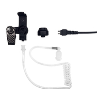 Kit de surveillance d'écouteur UV-5R Baofeng à 2 broches et 2 fils Radio talkie-walkie avec grand micro PTT Casque à tube acoustique