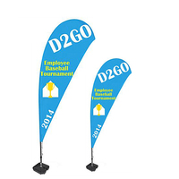 Drapeau plume de plage extérieur en gros, personnalisé, avec base en croix, mât en aluminium, en polyester, simple/double face