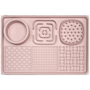 Indoor Food Grade Silicone <b>Cat</b> Lick Mat Dog Slow <b>Feeder</b> Plate Anti Choking Leak Proof Durable Easy Clean Pet Feeding Bowl Small - Product Image 1