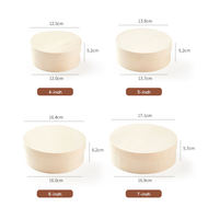 Personnaliser Logo Partie Jetable Pas Cher Petit Rond Écologique En Bois Conteneur Alimentaire Fromage Gâteau Boîte D'emballage