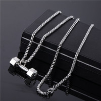 Collier pendentif en acier inoxydable tendance avec motifs géométriques multiples, accessoires de style urbain