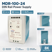 Alimentation électrique sur rail DIN MDR-100-24 24V 4A avec contact de relais DC OK pour la surveillance du système, armoire de contrôle industrielle
