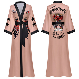 Pyjama en satin avec dentelle à manches longues, vêtements de nuit <span class=keywords><strong>sexy</strong></span> pour femmes, nouvelle collection - Product Image 4