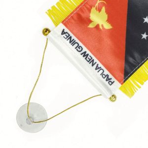Mini Bandera de Satén Personalizada de Papúa Nueva Guinea con Borlas Amarillas, Impresa Digitalmente para Uso Educativo - Product Image 4