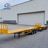 Semi-remorque à plateau plat de 40 pieds, 3 essieux, 60 tonnes, remorque de transport de conteneurs à trois essieux pour la logistique de fret en terminal portuaire