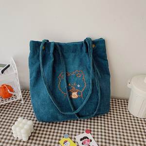 Nuova Borsa Shopping Grande Capacità, Borsa a Tracolla <span class=keywords><strong>Messenger</strong></span>, Borsa a Spalla in Corduroy - Product Image 5