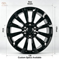 Jantes en alliage forgé 6x139.7 6 trous pour pick-up, SUV, tout-terrain, 18-28 pouces, noir brillant, multi-branches, monobloc