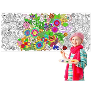 <span class=keywords><strong>โปสเตอร์</strong></span>ระบายสีลาย<span class=keywords><strong>ดอกไม้</strong></span> ขนาด/รูปแบบตามสั่ง กระดาษ<span class=keywords><strong>วาด</strong></span>ภาพ DIY งานศิลปะ แบนเนอร์เปล่า ระบายสี ผ้าคลุมโต๊ะ ตกแต่งผนัง สำหรับเด็ก บ้าน และโรงเรียน - Product Image 4