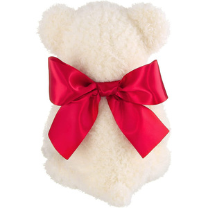 Ourson en peluche Cuddly Saint-Valentin en gros avec nœud rouge, jouet en peluche doux pour anniversaires - Product Image 5