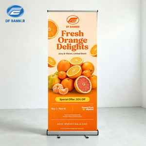 <span class=keywords><strong>Banner</strong></span> Enrollable Retráctil con Impresión Personalizada <span class=keywords><strong>100x200</strong></span>, Soporte de Exhibición Portátil Plateado Premium para Promoción en Exposiciones - Product Image 3