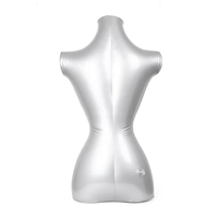 Modèle de torse de demi-mannequin féminin en PVC argenté gonflable personnalisé