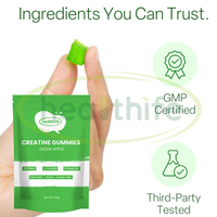 Gummies de créatine et d'électrolytes pré-entraînement à marque privée, sans sucre, 6 g de créatine monohydrate