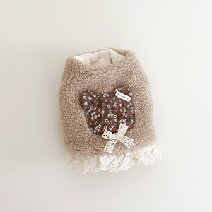 Chaleco Moderno para Perro con Apliques de Oso y Ribete de Encaje, Ropa de Forro Polar Cálido para Perros Pequeños, para Todas las Estaciones - Product Image 6