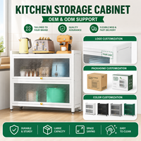 Armoire de rangement de cuisine autoportante en métal avec portes en PC, organisateur de garde-manger en acier au carbone, vente en gros