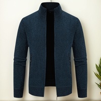 Cardigan en tricot pour homme, coupe ajustée, col à revers, épais et chaud, vente en gros