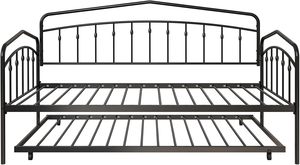 Kim loại đôi đi văng với trundle giường đôi Heavy Duty thép thanh hỗ trợ giường đôi với kéo ra trundle giường 4 bánh - Product Image 4