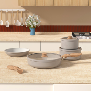 <span class=keywords><strong>Four</strong></span> en aluminium Passe au réfrigérateur Passe au lave-vaisselle Antiadhésif Gain de place Batterie de cuisine avec poignée détachable - Product Image 2