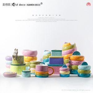 Nordic Original New Ceramic <span class=keywords><strong>Rainbow</strong></span> Mug Coffee Tea Set pour le <span class=keywords><strong>thé</strong></span> de l'après-midi - Product Image 3