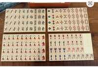 Jeu de tuiles de mahjong de luxe 160 pièces, motif Lapins du Dimanche et Noël, en acrylique, pour fête ou cadeau