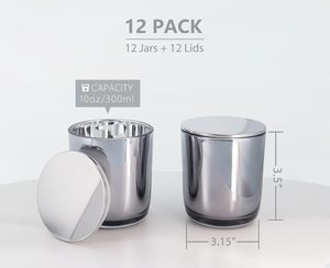 Custom Made High Quality 8 oz 10 oz 15 oz Cylindrical Glass Candle Jar Metal/Wood <b>Lid</b> Heat Resistant Handmade Christmas Candle - Product Image 3