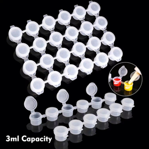 Mini recipientes de pintura acrílica con tapa, recipientes acrílicos en blanco, recipientes vacíos para pinturas, recipientes sellables para manualidades, ¡en oferta! - Product Image 3