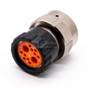 Panel mount Signal and small current connector PTC 5a 10a 15a 40a with IP67 circular connector metal
