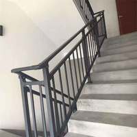 Balustrade d'escalier en fer forgé noir mat, barre verticale en métal, garde-corps de sécurité intérieur/extérieur pour villa et appartement