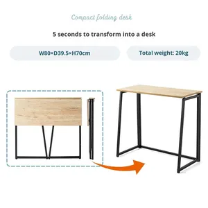Gran oferta, mesa de ordenador portátil plegable de hierro personalizada, diseño moderno, plegable, para el hogar, oficina, estudio, escritorio de ordenador, fábrica de China - Product Image 5