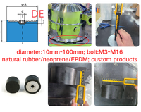 Amortisseur anti-vibration en néoprène de caoutchouc naturel personnalisé avec filetage M3 M4 M5 M6 M7 M8 M9 M10 M12 M16, isolateur en caoutchouc