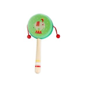 กลองไม้หนังแกะขายดี กลองมือหมุน ของเล่นเสริมพัฒนาการ - Product Image 3