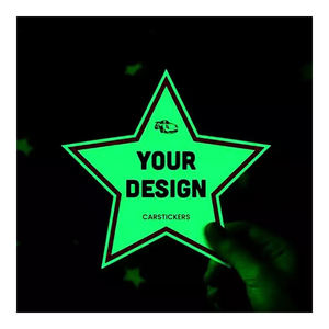 สติกเกอร์ติดรถยนต์เรืองแสงกลางคืน กันน้ำ ตัดตามรูป สติกเกอร์ไวนิลเรืองแสงในที่มืดสำหรับเด็ก - Product Image 1