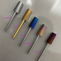 Fraise à ongles en carbure à barillet conique large de 6,6 mm, fraises à ongles fines en or bleu violet arc-en-ciel, fraises à lisser, fraises à épiler, coupe propre des cuticules