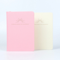 Carnets personnalisés à couverture rigide en tissu pastel, couverture en tissu beige rose, carnet de notes en lin, journal luxueux avec impression et reliure