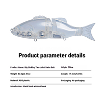 175mm 83g Vente Chaude Deux Sections Transparent Non Peint Blanc Naufrage Swimbait Simulé Poisson Leurre