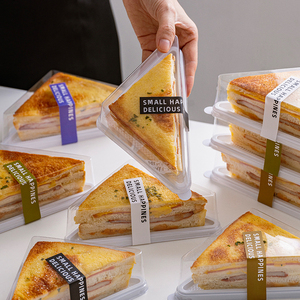 Nhựa dùng một lần tam giác Bánh hộp lát đơn bánh sandwich takeout container Pet nhỏ đóng gói bánh sandwich tam giác hộp - Product Image 5