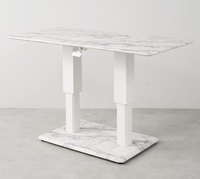Table basse moderne ADA en acier avec hauteur réglable, double colonne, levage à gaz stable – Idéale pour chambre et salon