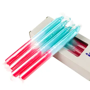 Neon Dip Dye Candle Colorful Candles Wedding Dip Dye Stick Candle Taper Pillar For Dinner