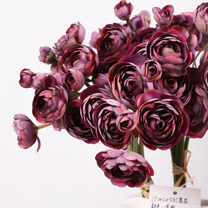 Artificial Camellia <b>Bouquet</b> 24 Heads Silk Flower Wedding Home Decor Indoor Decoration Made In China - Product Image 3