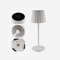 Lampe de base en aluminium à gradation en continu rechargeable et étanche Tischlampe à LED portable moderne pour une utilisation en extérieur