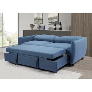 Furnitur Ruang Tamu Sofa Lipat Tempat Tidur Sofa Tempat Tidur Bentuk L Modern untuk Ruang Tamu OEM