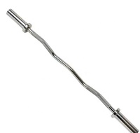 Barre de musculation EZ Curl en fer chromé de 1,2 m de long et 28 mm de diamètre