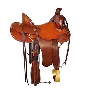 Sillín de Carreras de Cuero Inglés BS International con Herrajes SUS304, Armação de Madera, Color Marrón, Talla Completa para Adulto, Equipo de Equitación Sostenible - Product Image 1