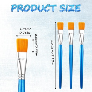 Bomeijia แปรงทาสีแบนขนาด3/4นิ้วแปรงอะคริลิกขนแปรงสังเคราะห์กว้างแปรงทาสีสีน้ำขนาดเล็กงานฝีมือจำนวนมาก - Product Image 6