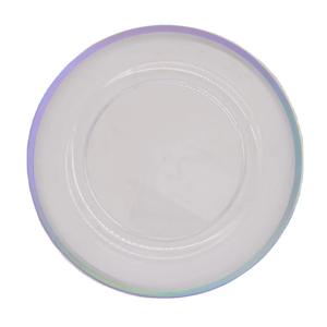 Nouveauté 2025 Assiettes de présentation rondes en plastique transparent à bord doré pour mariage - Product Image 2