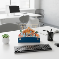 Veilleuse LED 3D en papier découpé Scène de la Nativité, Lampe de bureau décorative, Cadeau de Noël