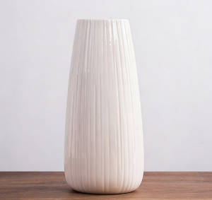 Nouveau vase en céramique blanche de style chinois minimaliste avec un design moderne pour la décoration de salon, présentation de fleurs séchées, décoration intérieure - Product Image 6