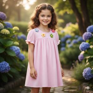 Venta al por Mayor de Vestidos de Niña con Bordados Bonitos de Estilo Europeo y Americano, Nuevos Modelos de Otoño 2026, Vestidos de Algodón con Dibujos Animados para Niñas - Product Image 2