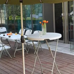 Plastic Opvouwbare Tafel Banket Dineren Opvouwbare Ronde Tafel Voor Evenementen Bruiloft